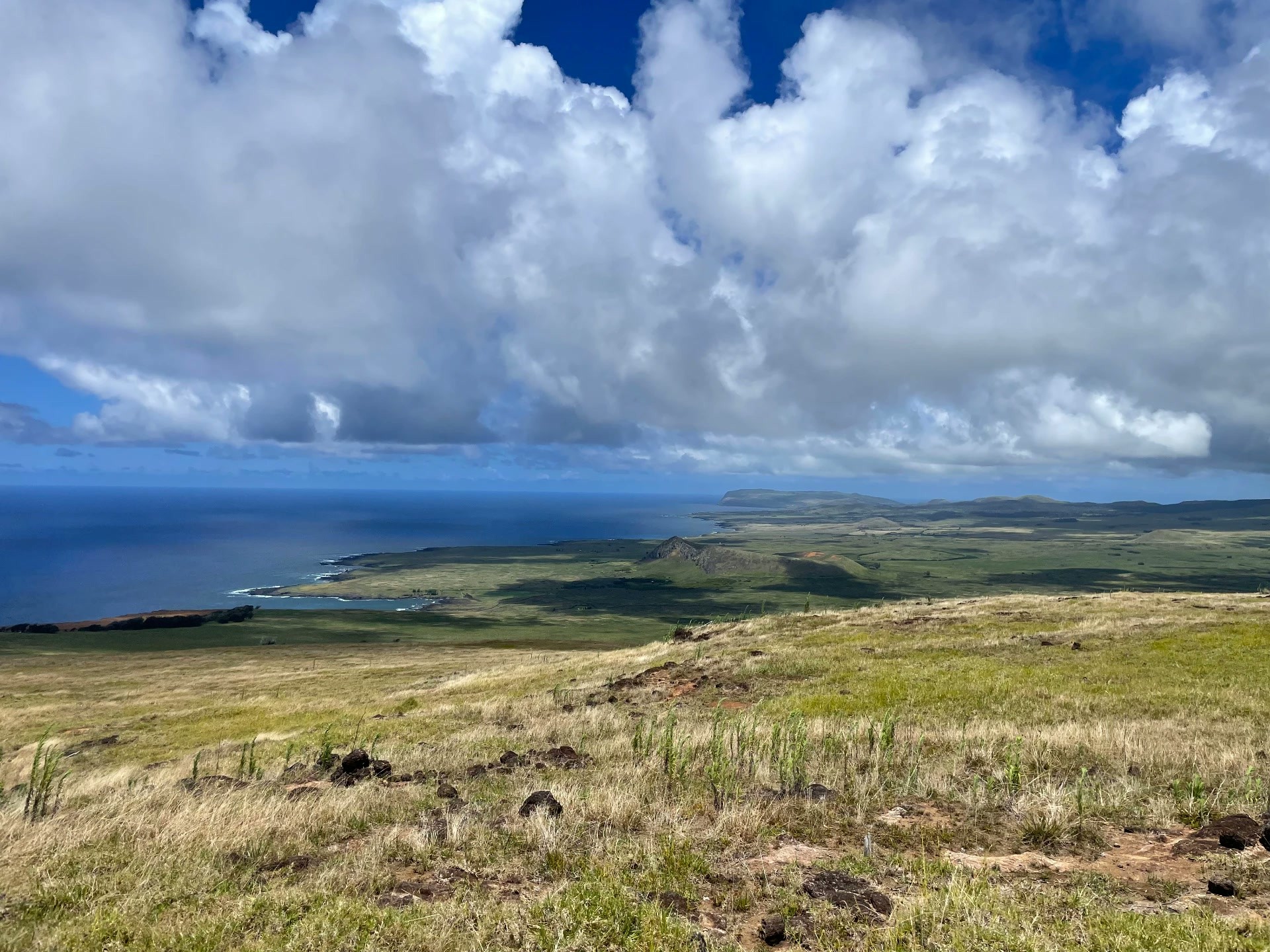 The view over Rapa Nui from the top of the Poike volcano